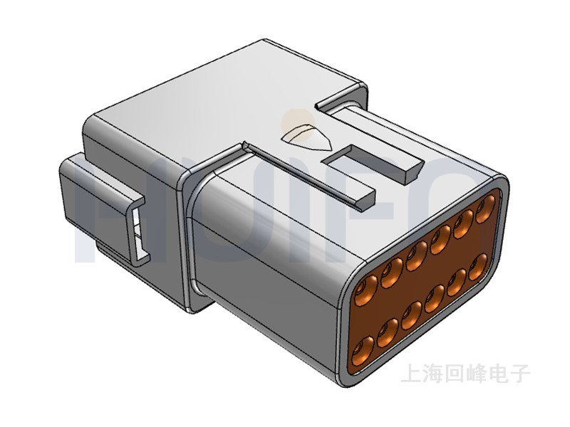 2*6PIN 公端子护套 线到线 灰色塑壳