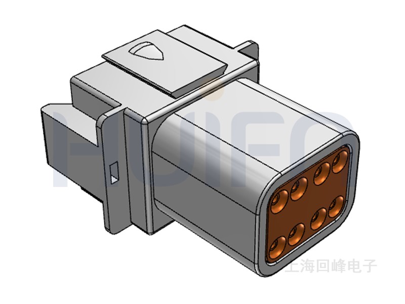 2*4PIN 公端子护套 线到线 可密封 灰色塑壳