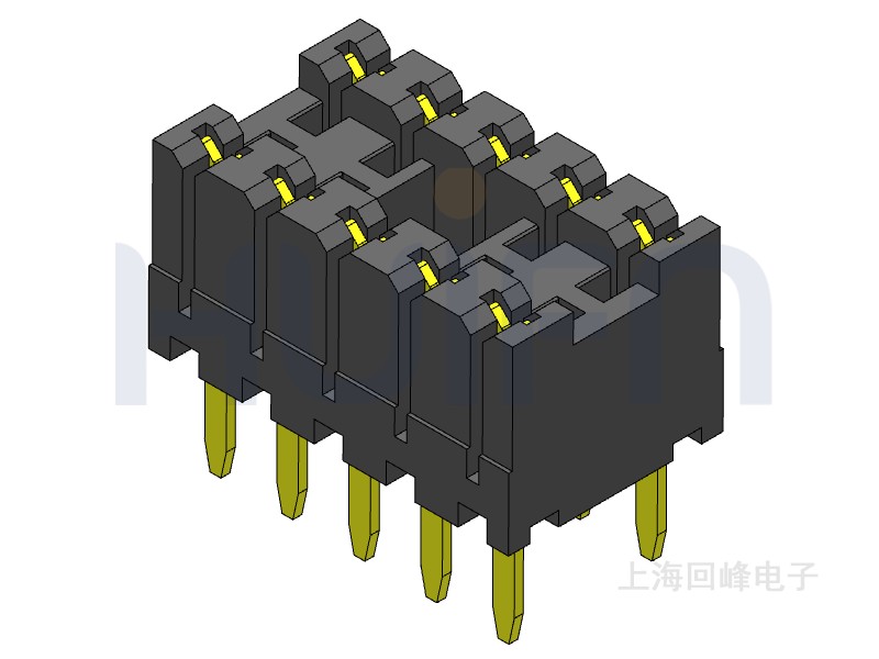 长度2.8mm/高度7.9mm双排 2*5PIN 耐高温 黑色