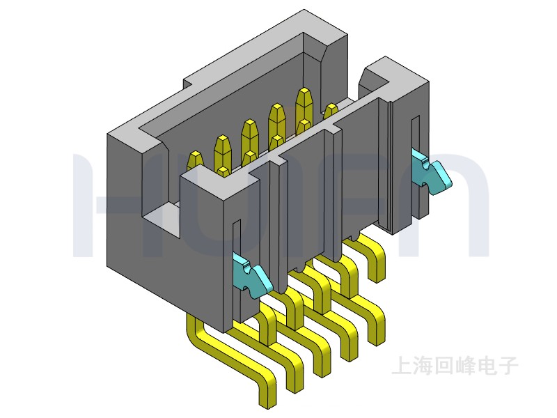 1.27mm简牛 双排单塑 2*5PIN DIP 90度弯脚