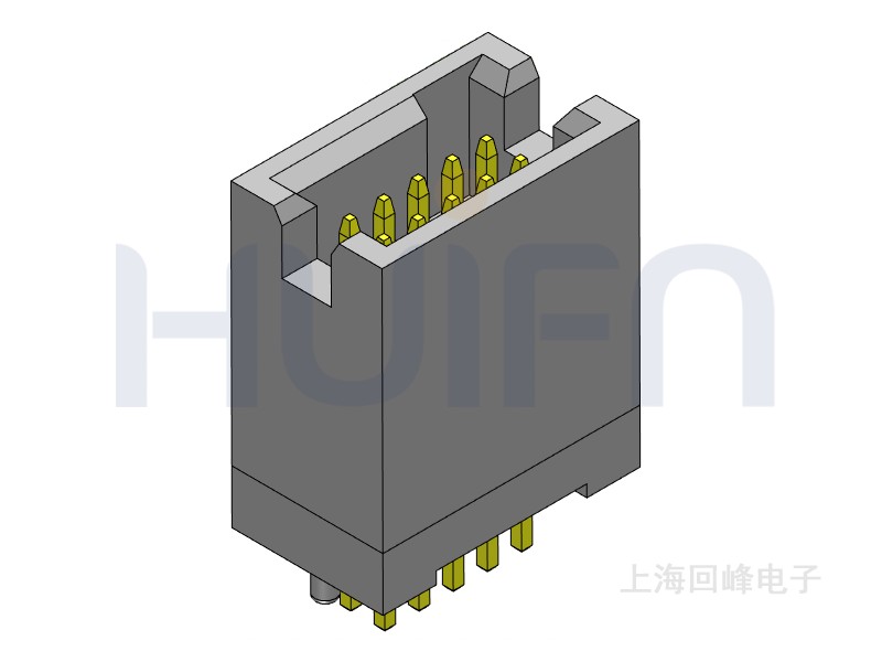 1.27mm 双排单塑 DIP 180度  黑壳