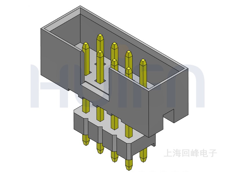 2.0mm简牛 双排双塑 DIP 2*4PIN  黑色