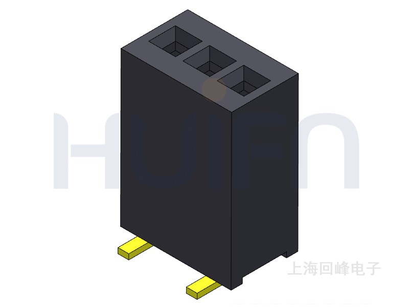 1.27mm排母 单排单塑 SMT 180度