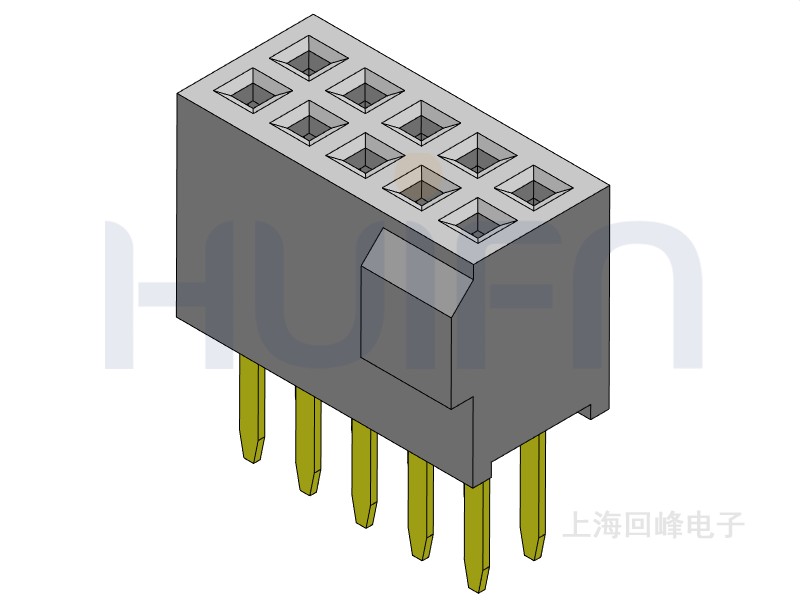 1.27mm排母 双排单塑 DIP 180度