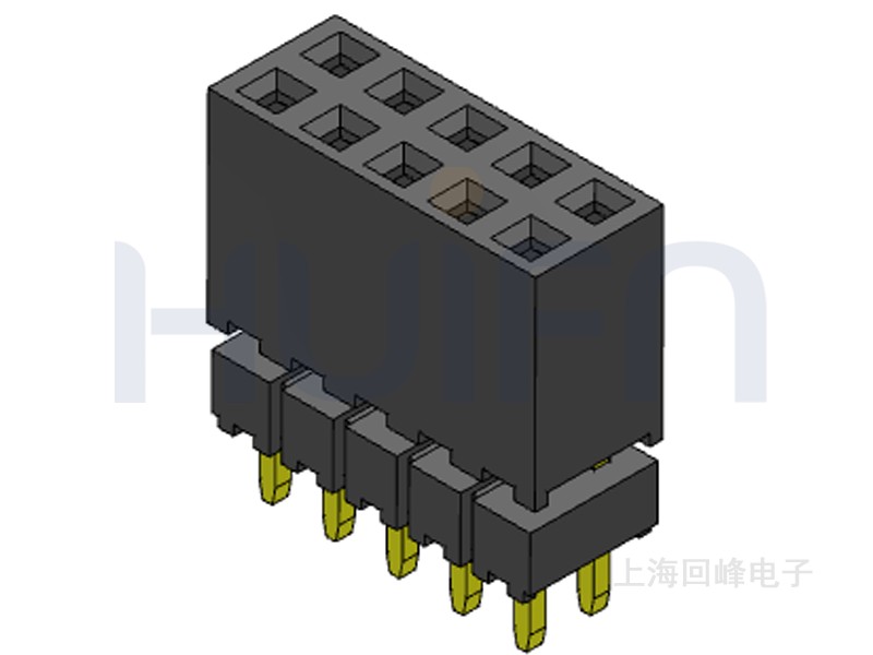2.0mm排母 双排双塑 180度 2*40PIN