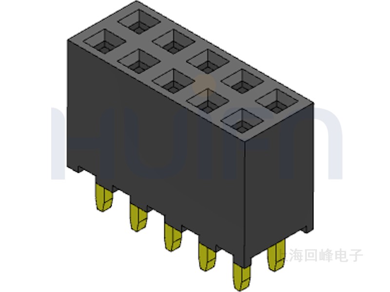 2.0mm排母 双排单塑 180度 2*5PIN