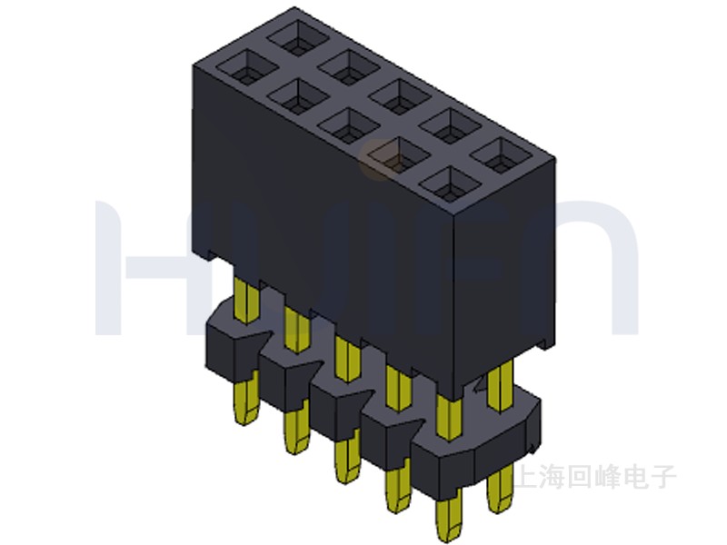 2.0mm排母 双排双塑 180度 2*5PIN