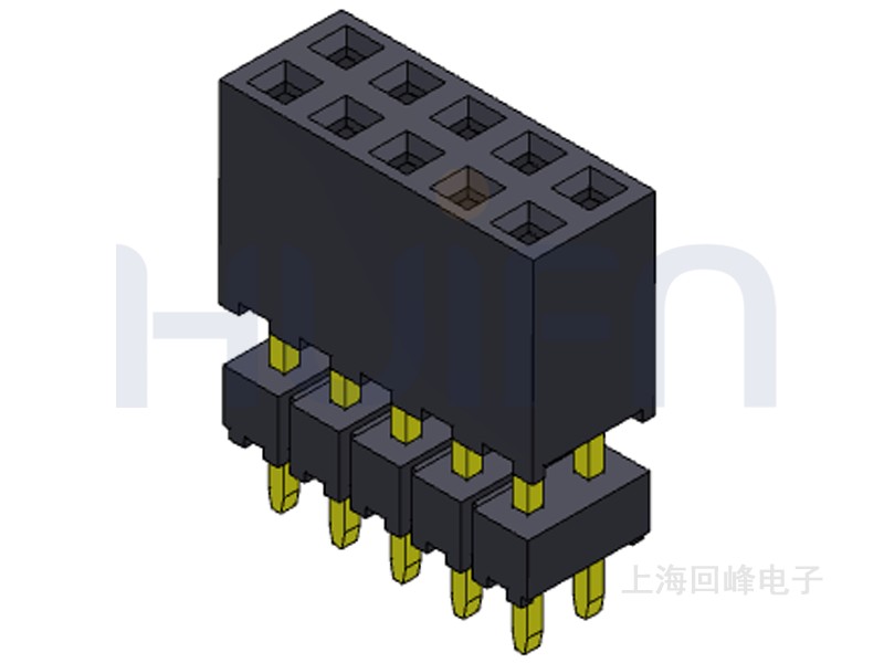 2.0mm排母 双排双塑 180度 2*40PIN