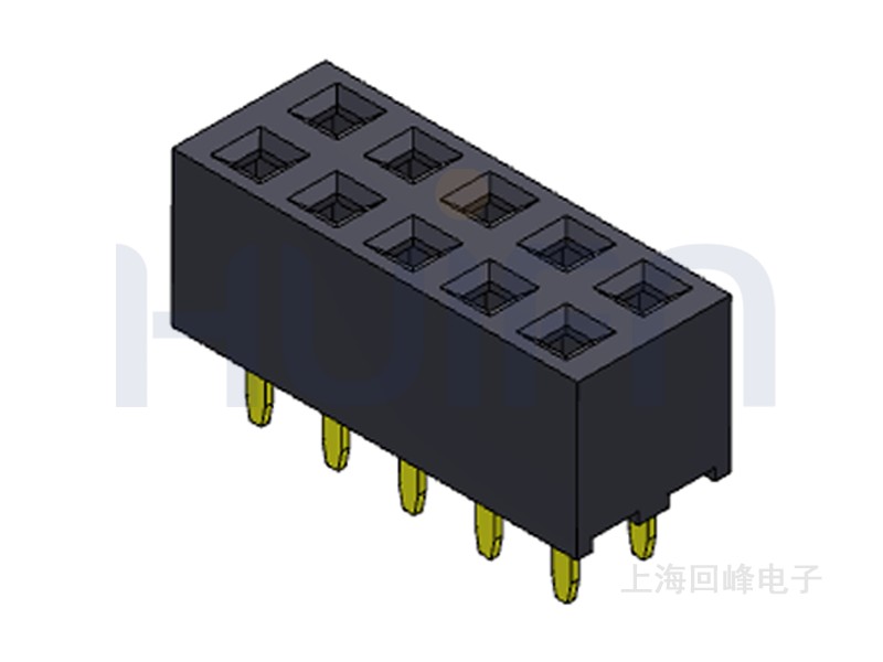 2.0mm排母 双排双塑 DIP 180度