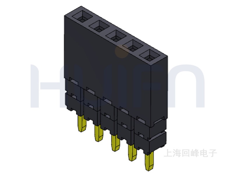 2.0mm排母 单排三塑 DIP 180度 1*40PIN