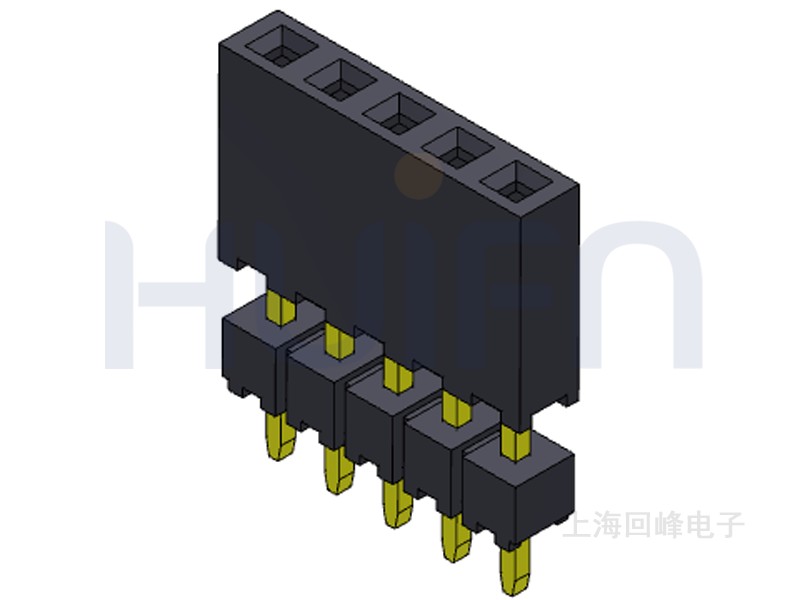 2.0mm排母 单排双塑 DIP 180度 1*40PIN