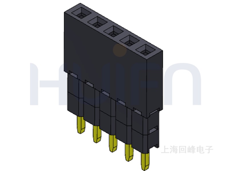 2.0mm排母 单排双塑 DIP 180度