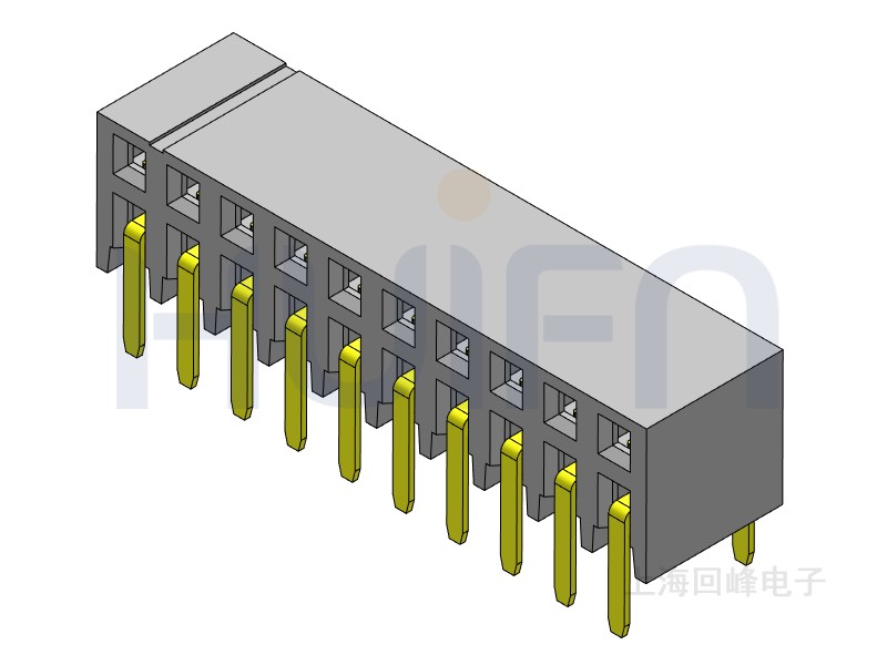 2.0mm排母 双排双塑 SMT 90度 2*40PIN