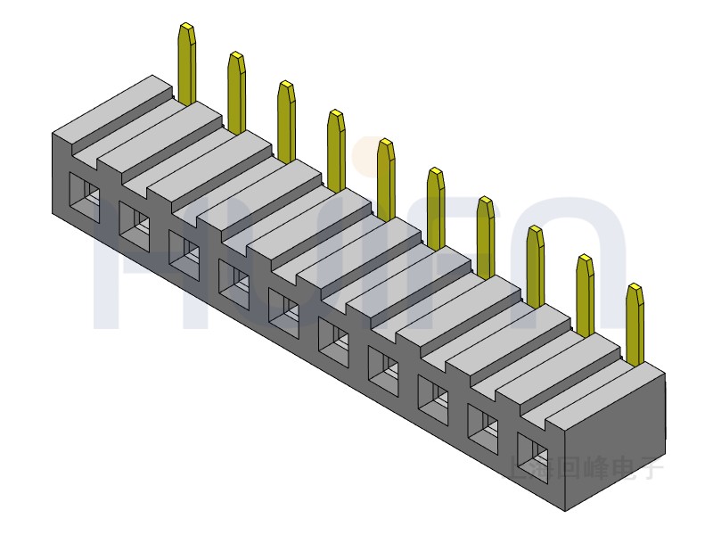 2.0mm排母 单排单塑 DIP 90度 1*40PIN