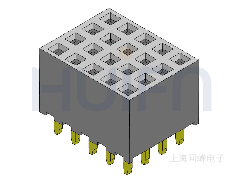 2.0mm排母 4排单塑 DIP 180度 4*5PIN