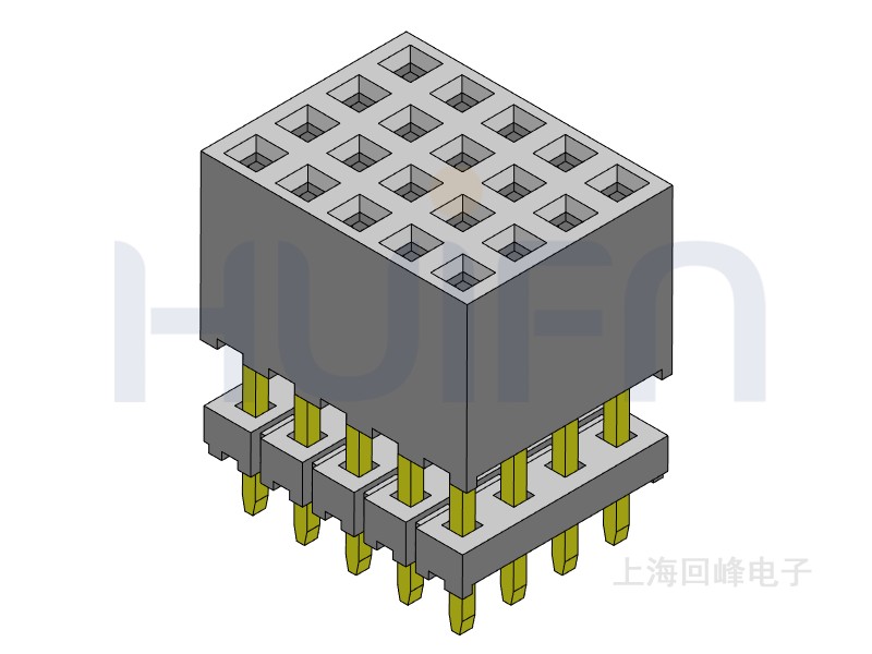 2.0mm排母 4排双塑 DIP 180度 4*5PIN