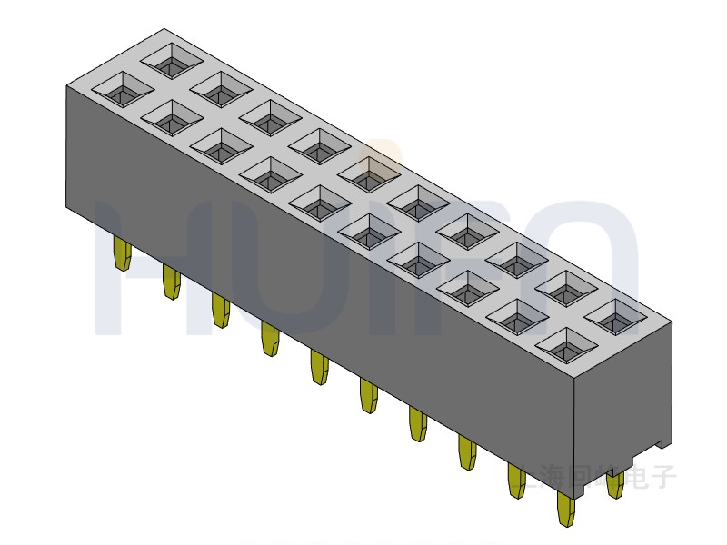 2.0mm排母 双排双塑 DIP 180度 2*40PIN