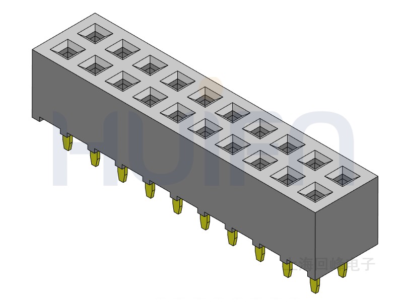 2.0mm排母 双排双塑 DIP 180度