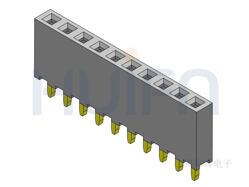 2.0mm排母 单排单塑 DIP 180度 1*40PIN