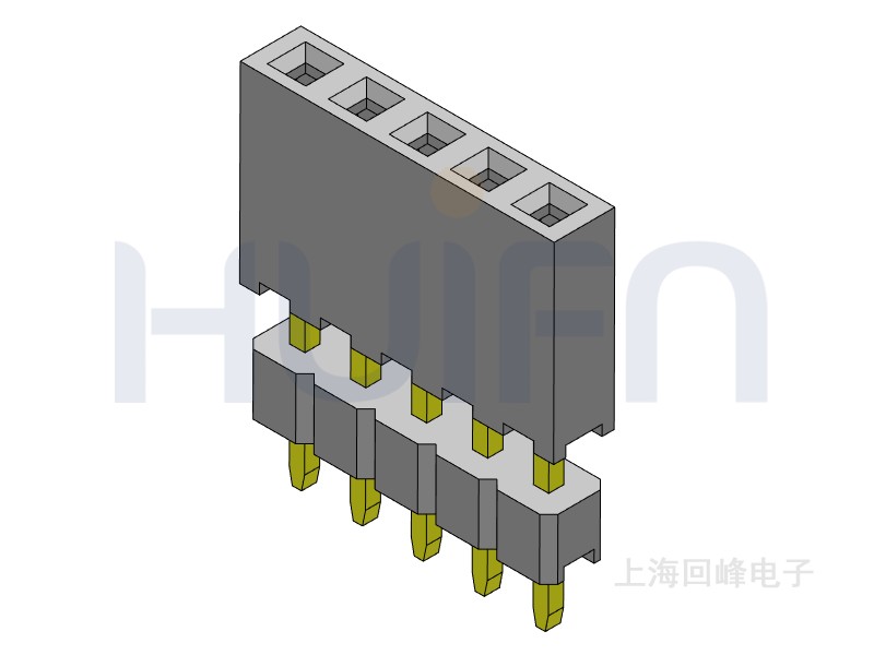 2.0mm排母 单排双塑 DIP 180度  1*40PIN
