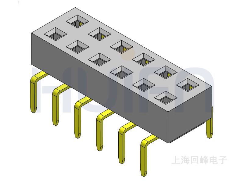 2.54mm排母 双排单塑 DIP 90度 2*40PIN