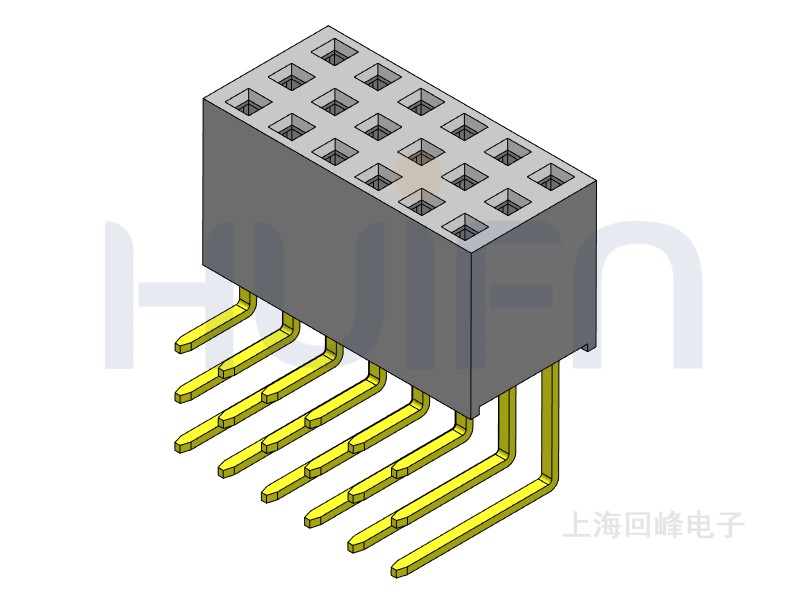 2.54mm排母 三排单塑 DIP 90度 3*40PIN