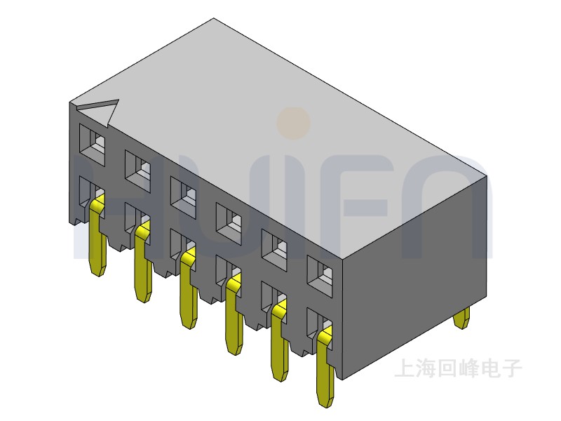2.54mm排母 双排单塑 DIP 90度弯脚