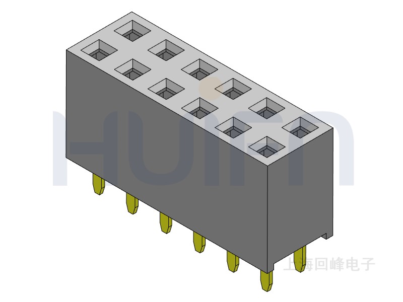 2.54mm排母 双排单塑 DIP 180度 2*40PIN
