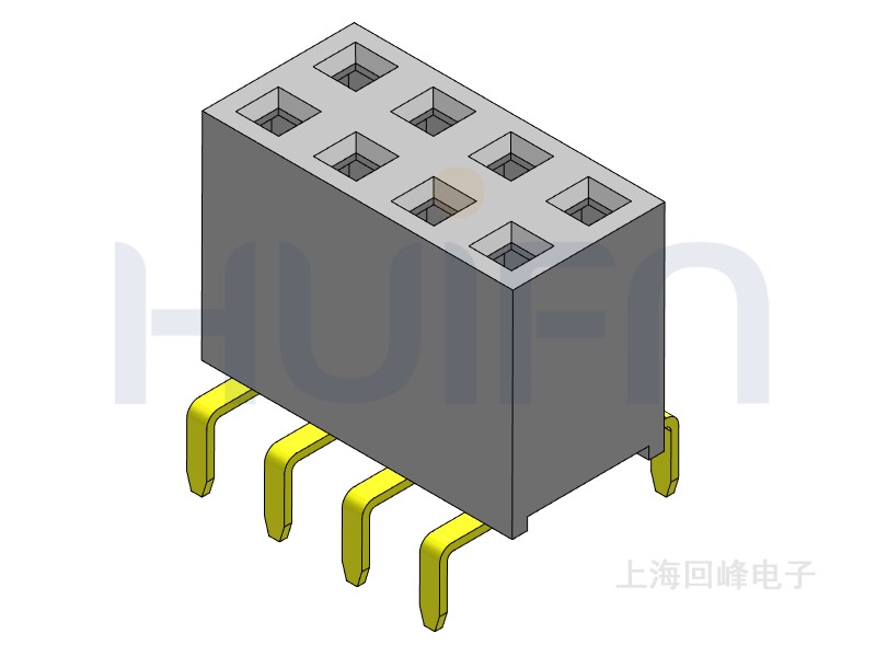 2.54mm排母 双排单塑 DIP 180度蜈蚣脚