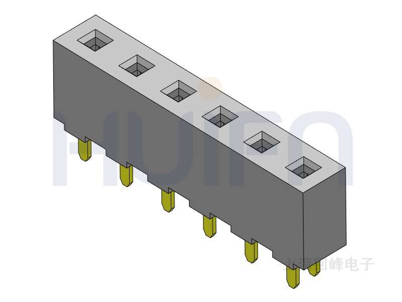 5.08mm排母 单排单塑 DIP 180度 1*40PIN