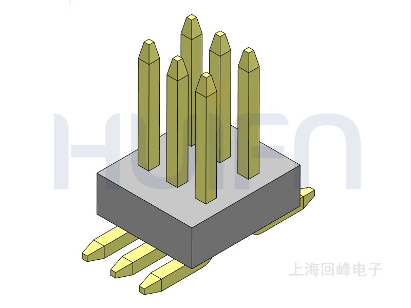 0.8mm排针 单塑 SMT 180度