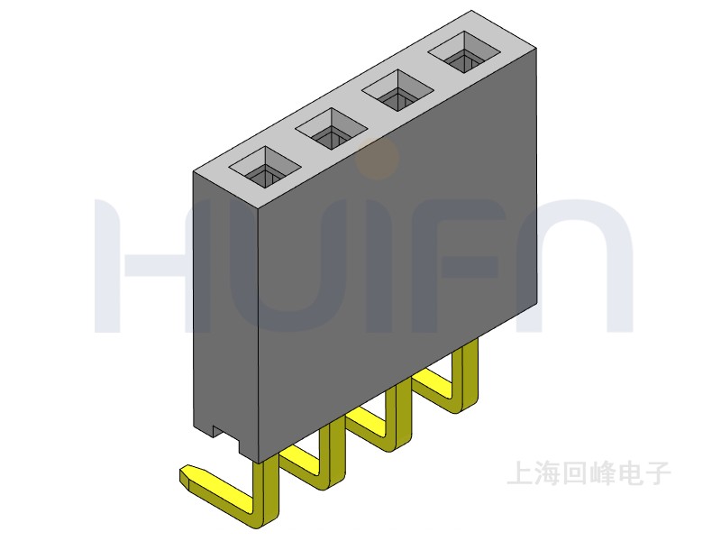2.54mm排母 单排单塑 DIP 90度弯脚 1*40PIN
