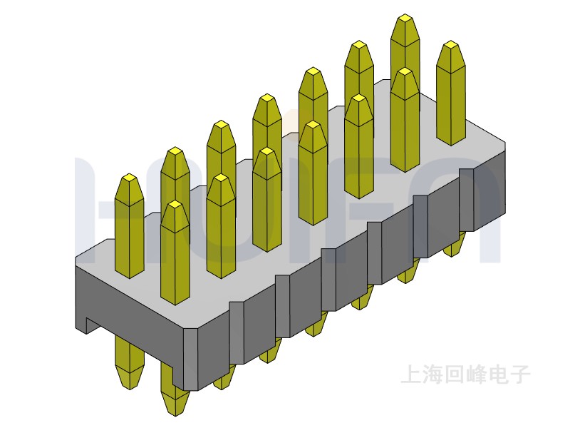 1.27mm 单塑双排 180度 2*40PIN 排针