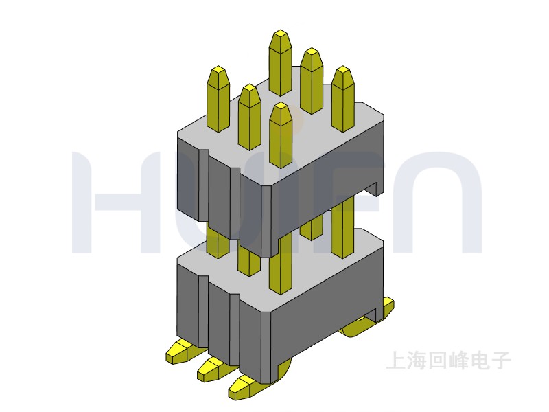 1.27mm 双塑 SMT 180度 2*40PIN 排针