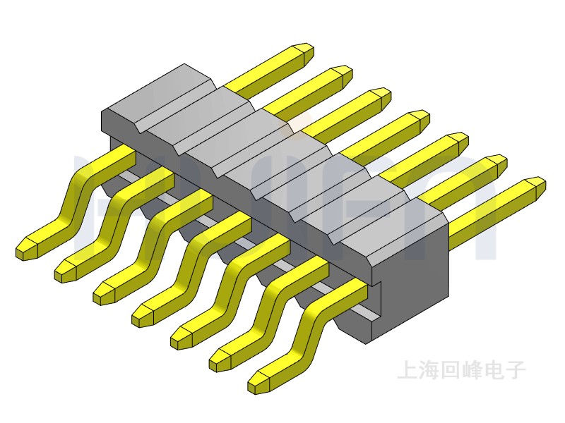 1.27mm 单塑 SMT 90度 1*7PIN 排针