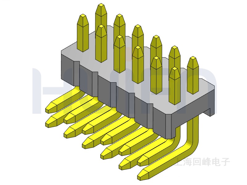 1.27mm 单塑双排 90度 2*40PIN 排针
