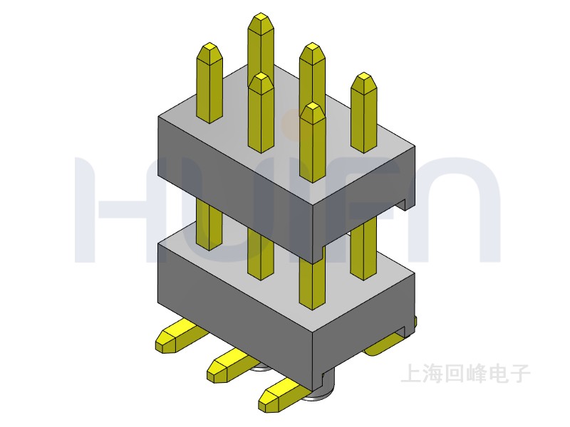 2.54mm 双塑 SMT 180度 2*40PIN 排针