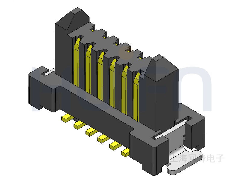 0.8mm 双排公座 SMT 2*6PIN 耐高温 黑色