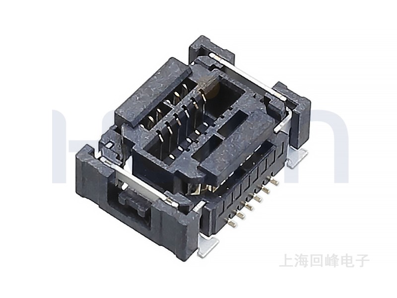 0.8mm 双排公座 SMT 2*6PIN 耐高温 黑色