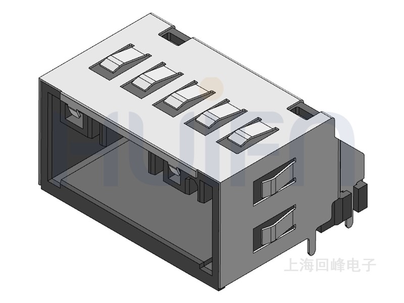 90度弯脚连接器 双排公座 2*8PIN 耐高温 铝合金