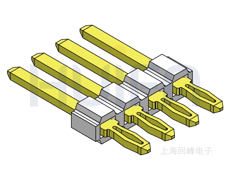2.54mm鱼眼排针 单排单塑 180度 DIP 1*40PIN