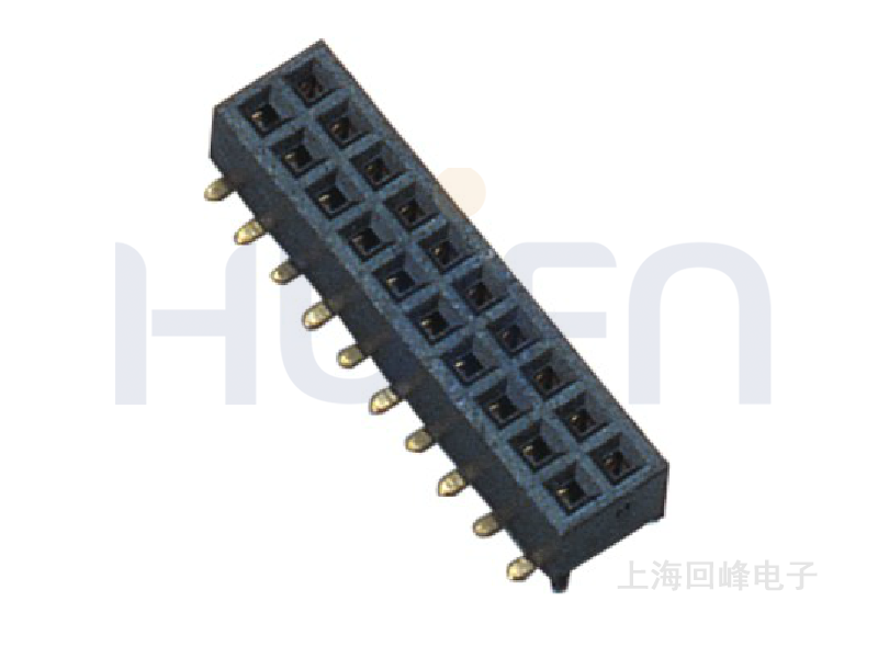 1.27MM 双排PA9T 180° SMT 排母 H=2.1
