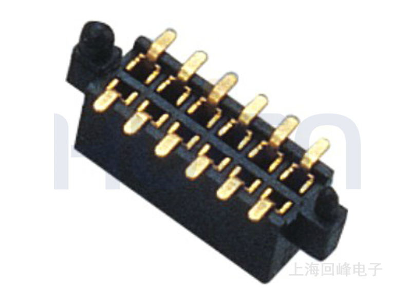 1.27MM 双排 180°SMT PA9T BK H=3.4 带大小柱 排母