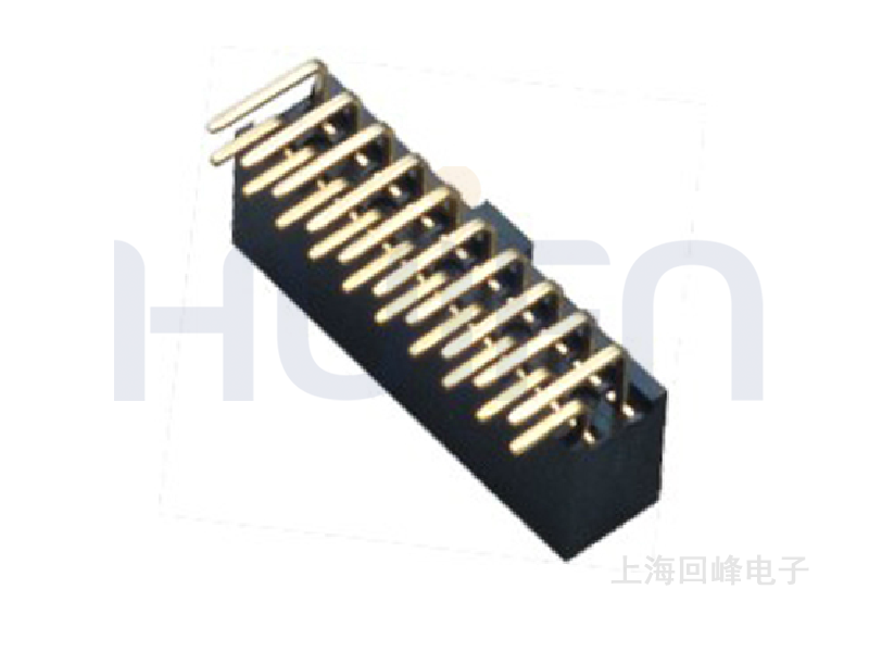 2.54MM H=8.5MM 带凸点 双排 90°弯插型 排母