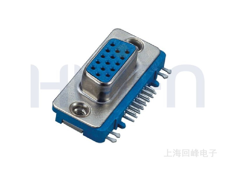 15P母头 90° DIP 加高铆合型 蓝色 D-SUB