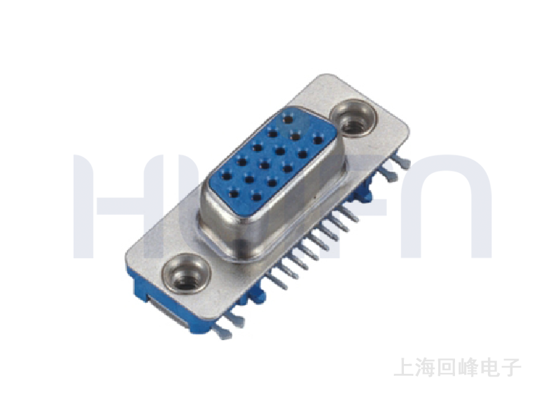 15P母头 90° DIP 加高铆合型 蓝色 D-SUB