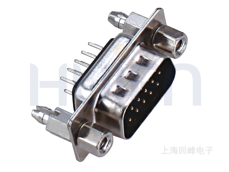 D-SUB 公头 180度 双排 铆合锁螺丝 连接器